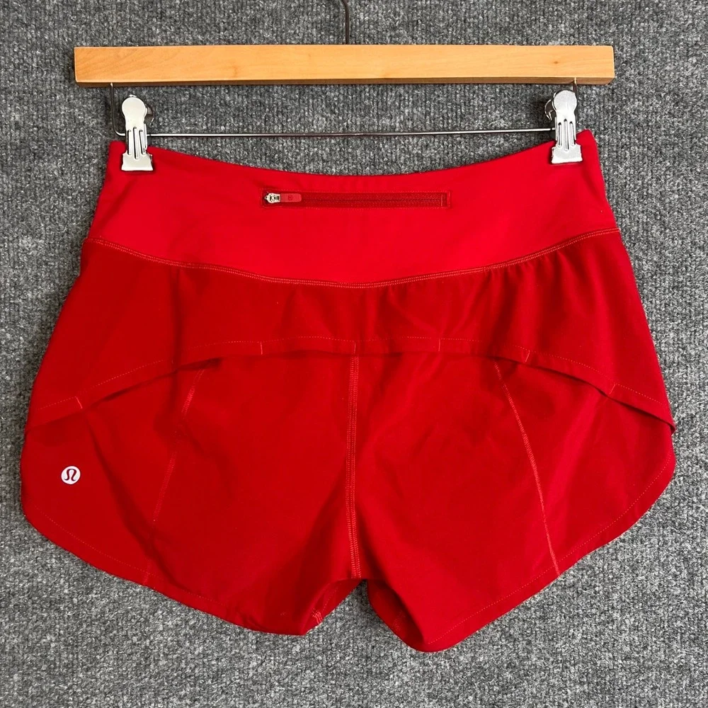 Lululemon Speed Up Shorts Womens 6 Red Excellent Running Athletic